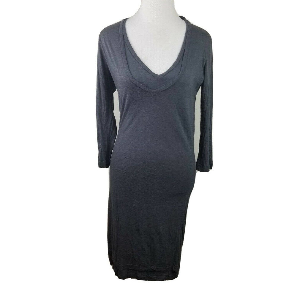 Monrow women dress Medium Grey SUMPIMA MODAL COTTON midi REVOLVE Layered